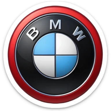Bmw logo black red sticker