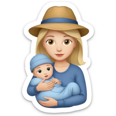 Mother with Hats with her baby sticker