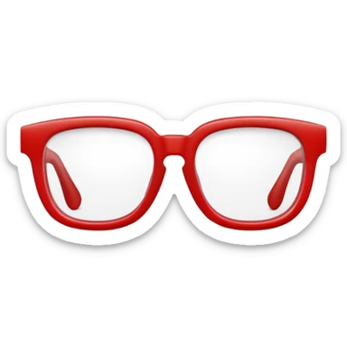 red glasses without a face, just the glasses sticker