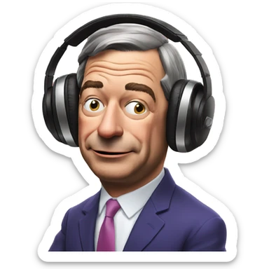 Nigel Farage listening to music with eyes closed  sticker