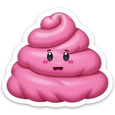 Pink poop sticker