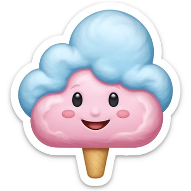 cloud people cotton candy, sticker