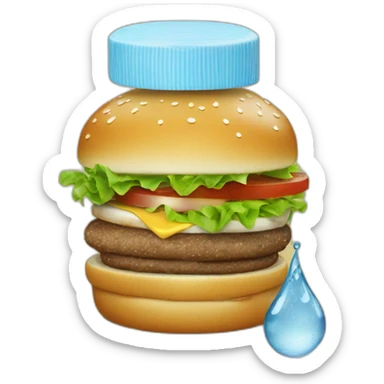 Un burger et une goutte d'eau sticker