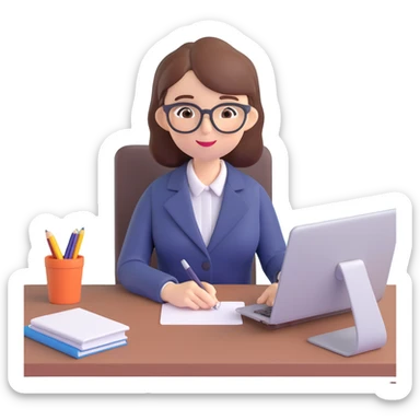 everyday routine of an online english teacher who is a woman sticker