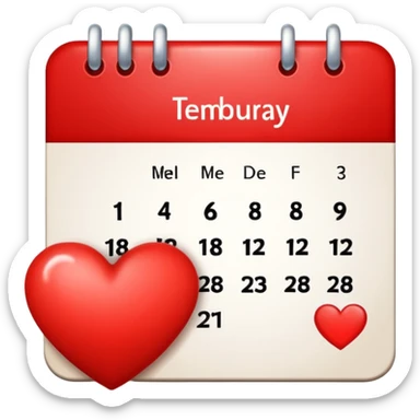 14 de febrero en calendario sticker