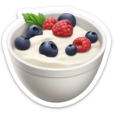 yoghurt bowl with various berries in emoji style sticker
