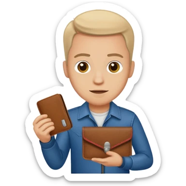 ligth man with wallet  sticker