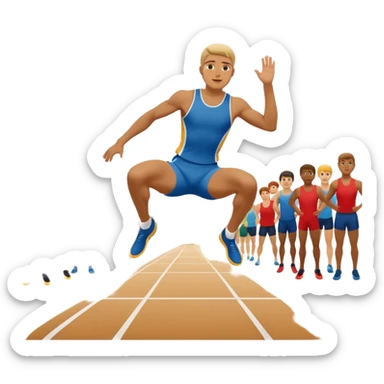 long jump pit, with a crowd of spectators sticker