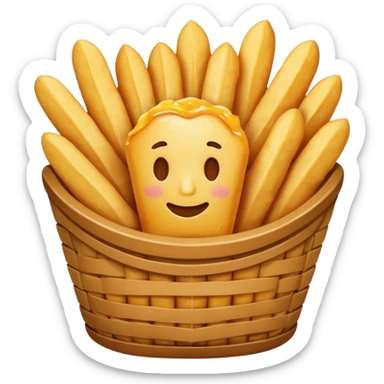 A french fry basket filled with fried cheese curds. Each of the curds should have a face and be like this emoji 😴 sticker