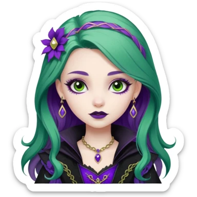 Raven Queen green purple ever after high sticker