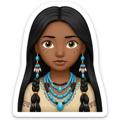 native american girl sticker