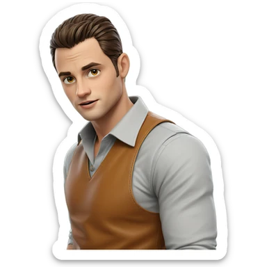 casual male portrait in vest sticker