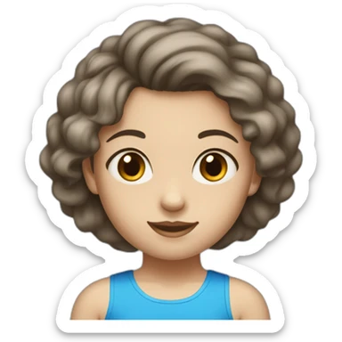 Une fille blanche au cheveux brun foncé au yeux bleu qui fait de la gymnastique sticker