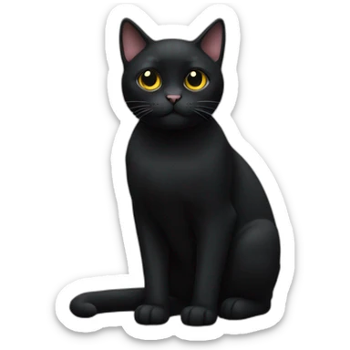 Black cat sticker