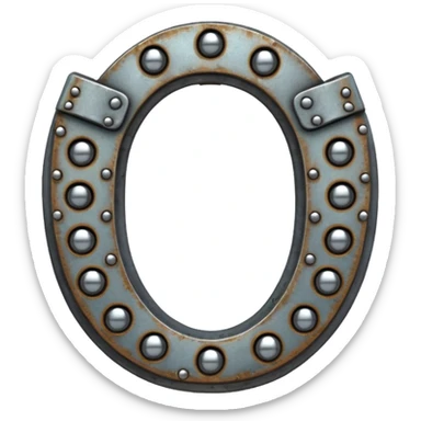 Studded horseshoe sticker