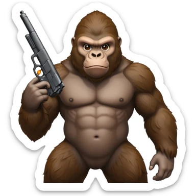 Gorilla with a gun sticker