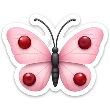 pale pink butterfly with cherries for antennas  sticker