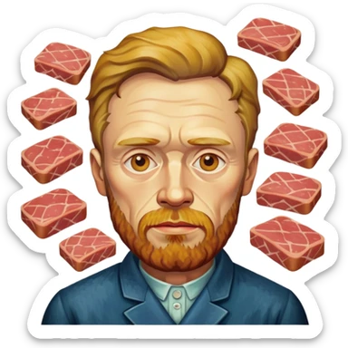 portrait of van gogh as spam meat sticker