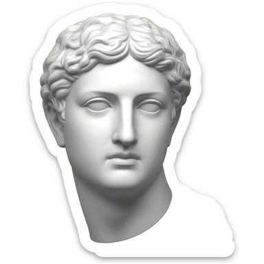White marble Apollo statue bust  sticker