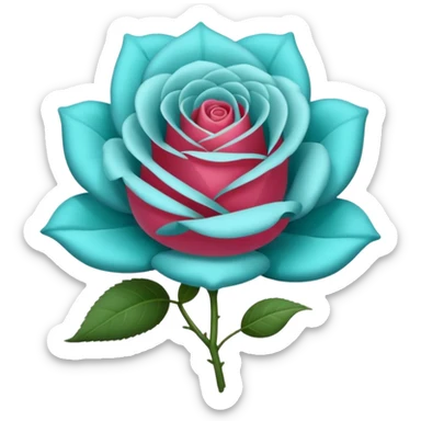 Una rosa de color turquesa sticker
