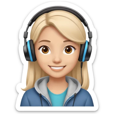 girl recording podcast sticker