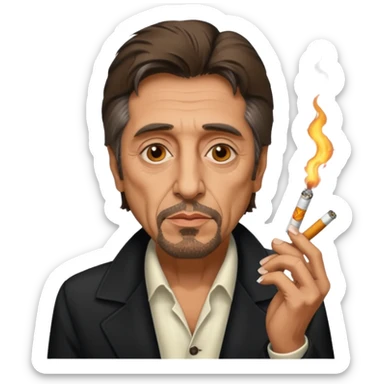 draw me al pacino from godfather with cigarretes sticker