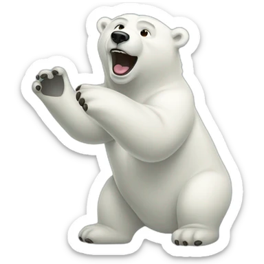 polar bear farting sticker