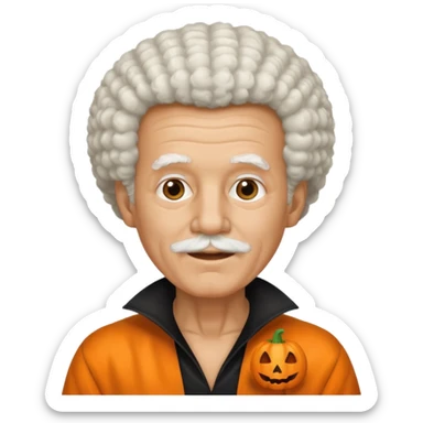 afro halloween white grandpa sticker