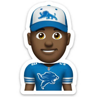 Detroit lions fan wearing a cheese head  sticker