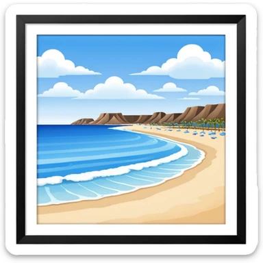 playa paisaje sin que sea un cuadro y que el cielo azul y la arena esten recortada sticker