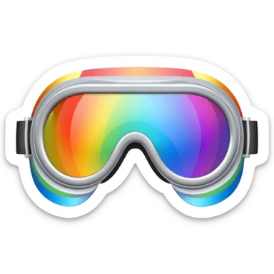 silver simulation rainbow visor goggles  sticker