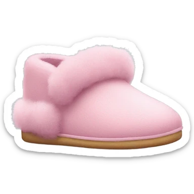 pink slippers with fluff on nose sticker