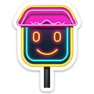 neon outline signboard sticker