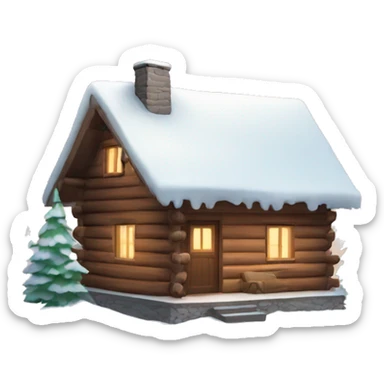 cozy cabin in the snow sticker