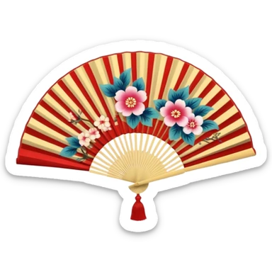 Japanese hand fan sticker