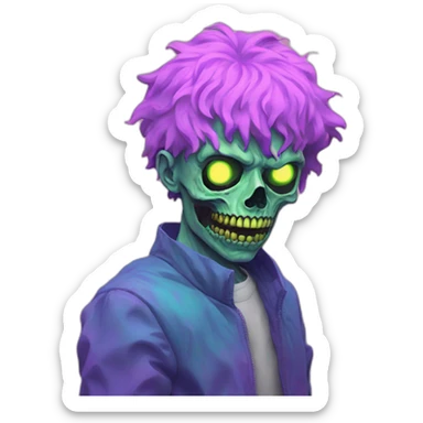 Vaporwave person, half zombie  sticker