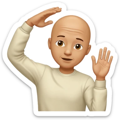 un señor pelón haciendo un dab  sticker