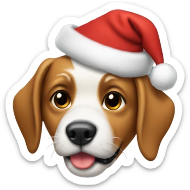 Dog with Christmas hat on  sticker