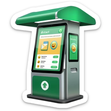 Digital Kiosk + green interface + public info, Street Advertisements. sticker