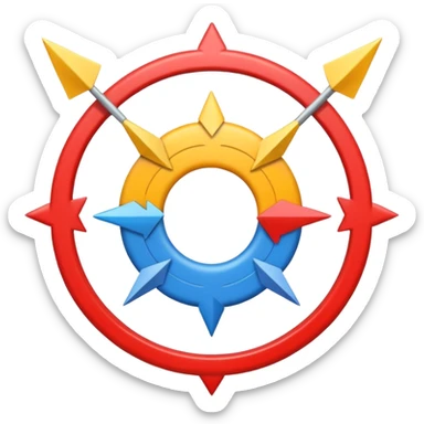 “Emoji symbolizing centripetal federalism, showing power moving from the central core outward, with a strong center and arrows expanding to the edges, flat emoji style, simple and clear, educational icon.” sticker