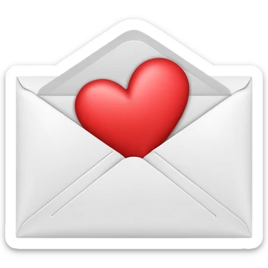 White Envelope with Heart sticker