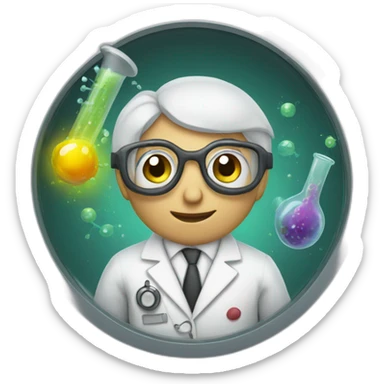 cientifico experimentando sticker