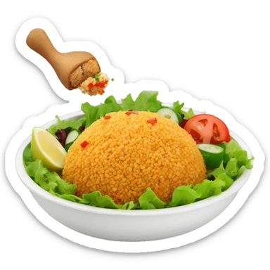 Bulgur in dash with chicken and salad sticker