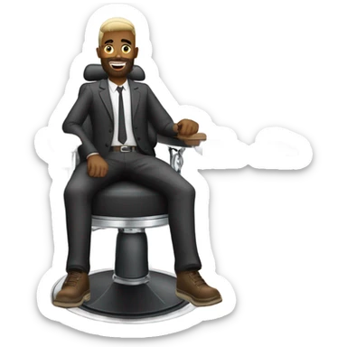 MC Teteu in barber chair sticker
