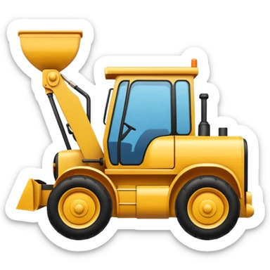 voglio che crei un emoji di un trattore che rimuove il codice per pulirlo sticker