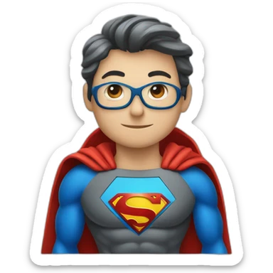 A superman like person wear a carbon emission reduction logo clothes sticker