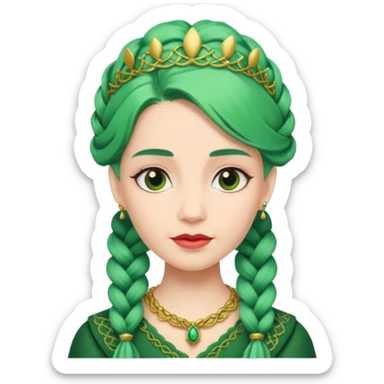 The queen with vine-like hair sticker