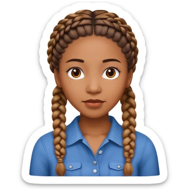 mixed woman with braids sticker