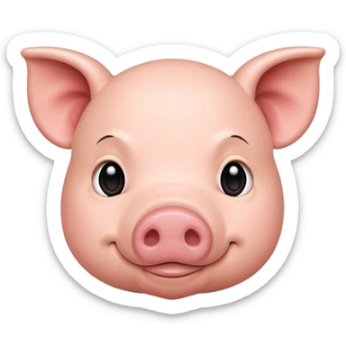 Pig with smirk on face with a black shirt w three red lines sticker