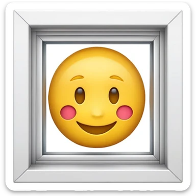 yellow emoji head opening the window in a funny way sticker